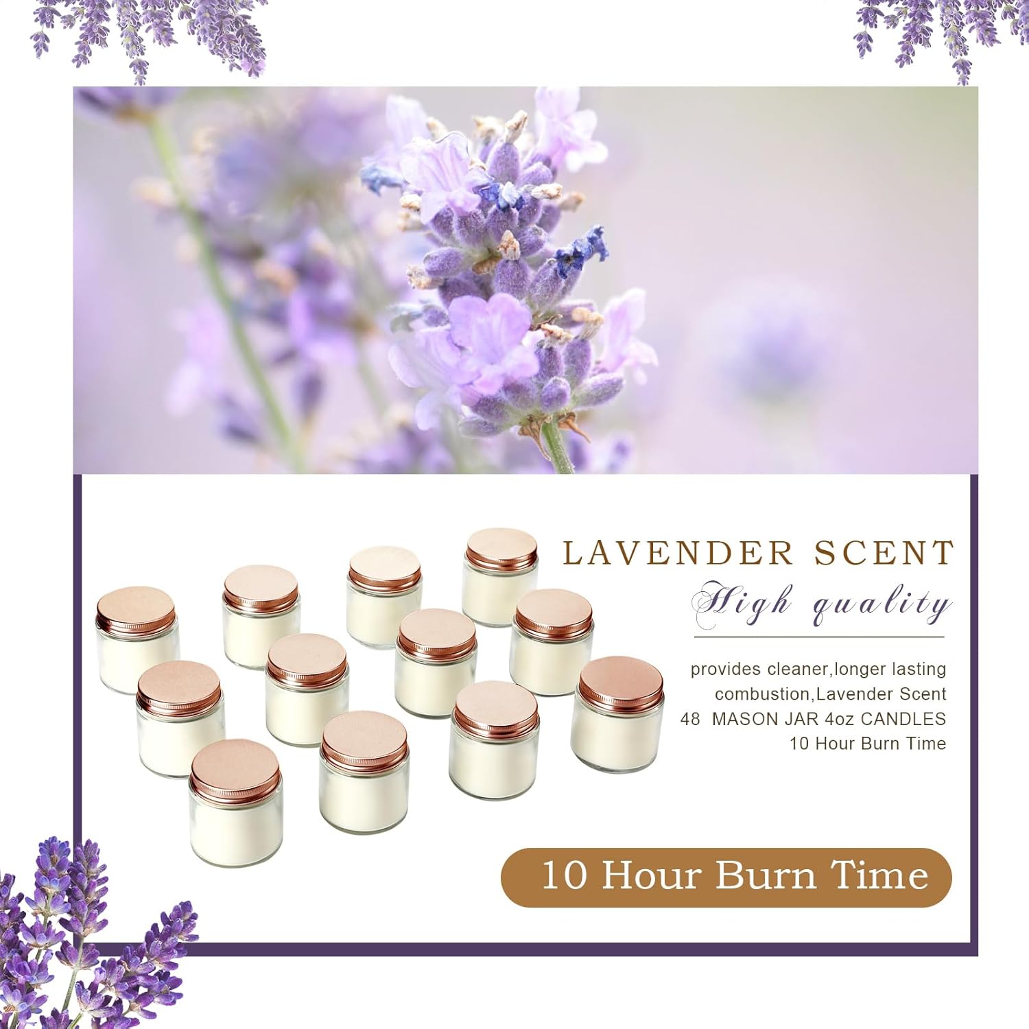 24 Pcs 4Oz Mini Mason Jar Candles Bulk Small Lavender Scented Candles For Wedding Christmas Halloween Birthday Thank You Gifts For Coworker Staff(Rose Gold)
