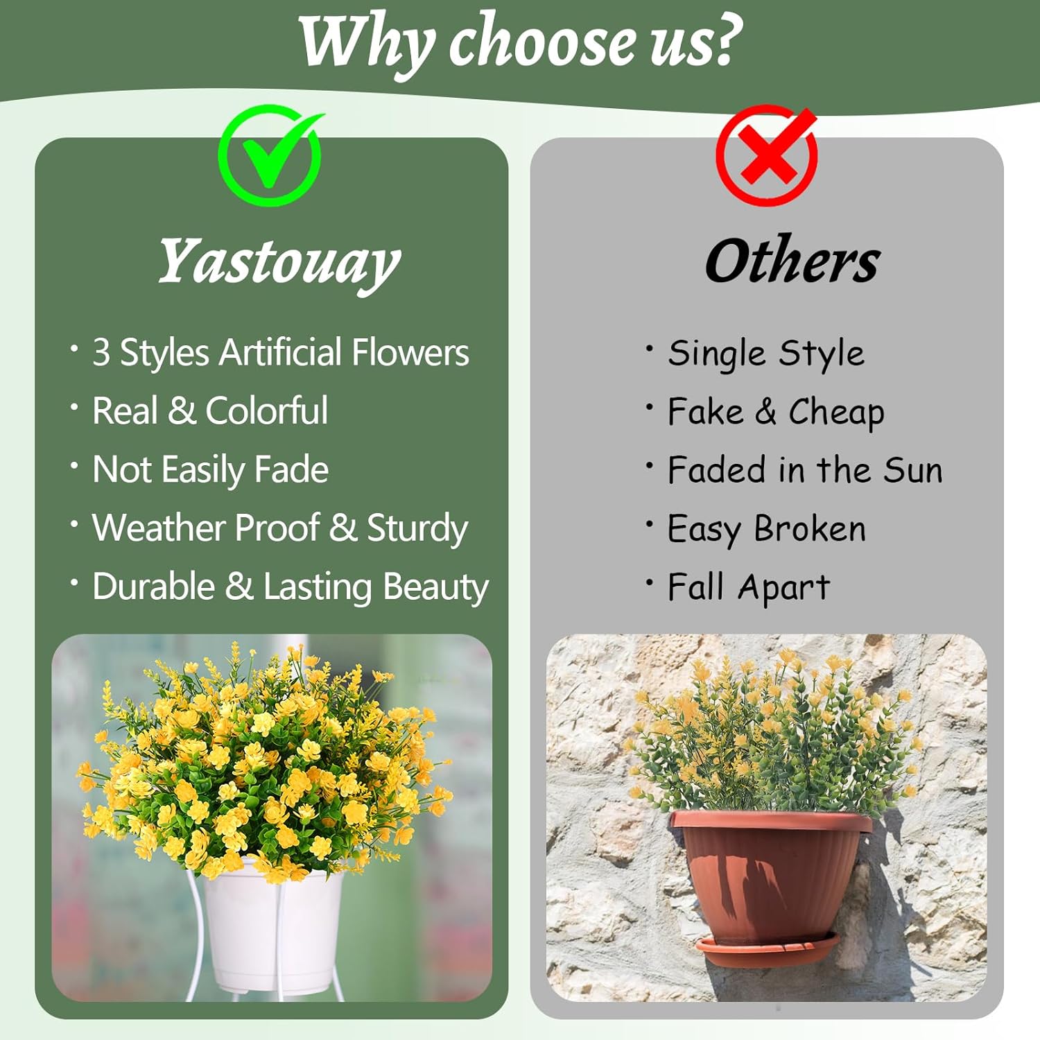 18 Bundles Artificial Flowers For Outdoors Decoration, Outdoor Artificial Flowers Uv Resistant Fake Flowers Greenery Shrubs Plants For Front Porch Window Box Hanging Garden Home