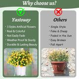18 Bundles Artificial Flowers For Outdoors Decoration, Outdoor Artificial Flowers Uv Resistant Fake Flowers Greenery Shrubs Plants For Front Porch Window Box Hanging Garden Home