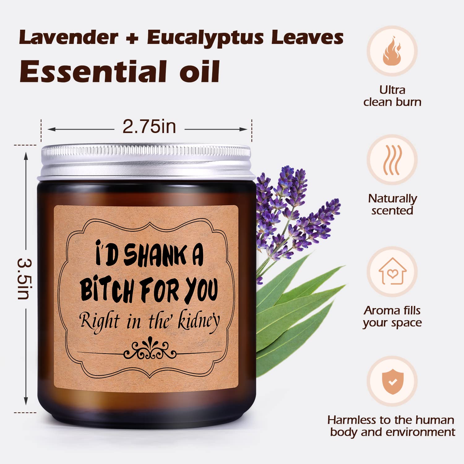 Cinque Lavender Scented Candle Gifts For Women Funny Friendship Gift For Best Friend Bff Bestie Sister Coworker Unique Birthday Christmas Thanksgiving Present For Mom Female Girl Her