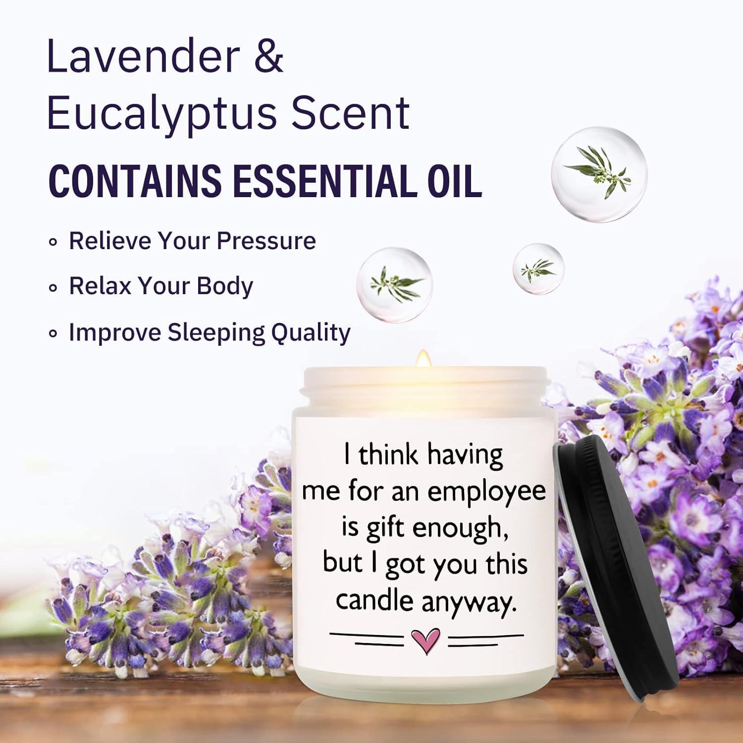 Scented Candles - Boss Gifts For Women Men, Funny Birthday Gift For Best Boss Lady, Christmas Cool Gifts For Bosses Female- Lavender Natural Soy Wax Candle