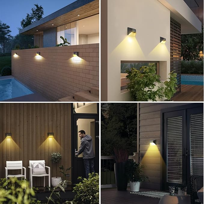 2 Pack Solar Fence Deck Step Lights Waterproof Warm Daylight Cool White Outdoor Lights