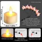 Rechargeable Tea Lights With Remote, Led Candles Flickering Flameless Tealights Candles, Battery Operated Candles For Home Restaurant Hotel Party Halloween Decorations, 12 Pack