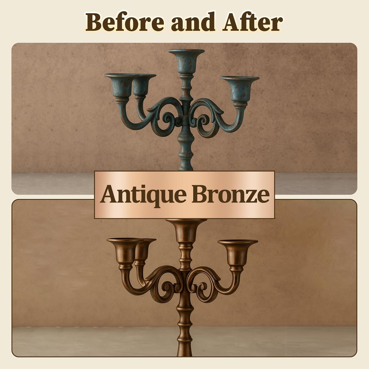 Antique Gold Paint Metallic Acrylic, Gold Leaf Touch-Up Paint For Wood, Metal, Arts & Crafts, Home & Wall - Water-Based, Non-Toxic, Odorless, Non-Fading Formula For Long-Lasting Brilliance(1 Fl Oz, Bronze)