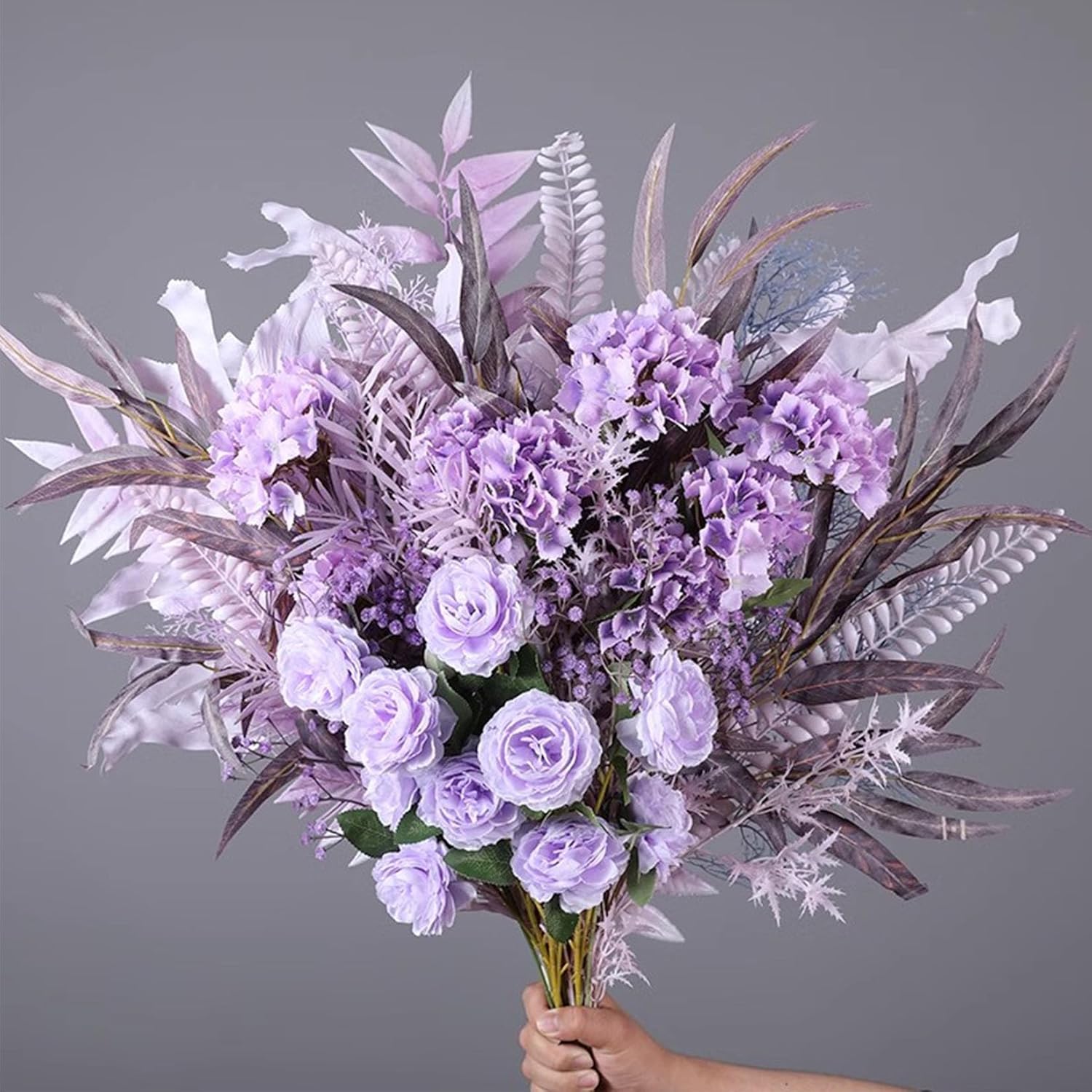 Silk Hydrangea Heads 30 Pcs Artificial Flowers Only Heads No Stems Fake Hydrangea Flowers For Home Wedding Decor No Stems (Light Purple)