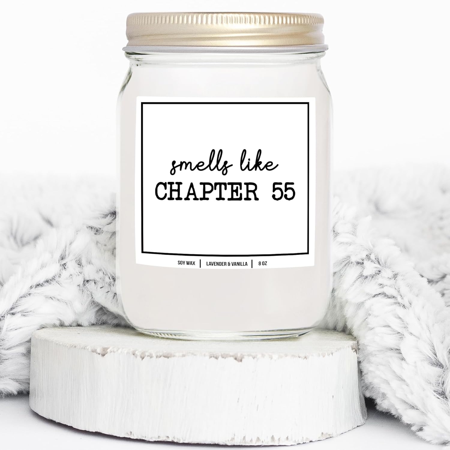 You Nique Designs Smells Like Chapter 55 Candle - Bookish Candles, Book Lovers, Themed Gifts For Reading Lovers Women, Book Club Present Ideas, Reading Themed Gifts (Lavender & Vanilla)
