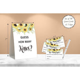 Sunflower How Many Kisses Bridal Shower Game,Bridal Shower Decorations,Popular Bridal Shower Games,Engagement Party Game,Bridal Shower Sign,Set Including 1 Sign And 50 Guessing Cards-10