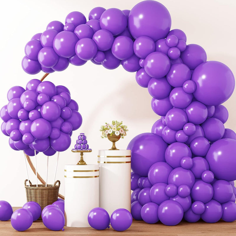 129Pcs Purple Balloons Different Sizes 18 12 10 5 Inch For Garland Arc