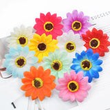 Pink Artificial Sunflower Heads Bulk, 50 Pcs Fake Sunflower Heads Fabric Flowers For Craft, 2.76 Inch Silk Sunflowers For Decorations, Bridal Shower, Farmhouse, Birthday Party