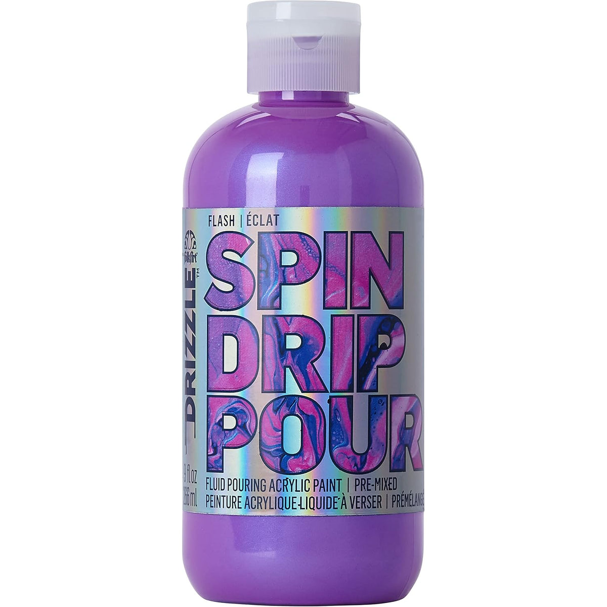 FolkArt Drizzle Flash Pre-Mixed Acrylic Pouring Paint, Opti-Mystic Flash 9 fl oz Premium Fluid Pouring Paint Perfect for Indoor & Outdoor Arts and Crafts Projects, 50404