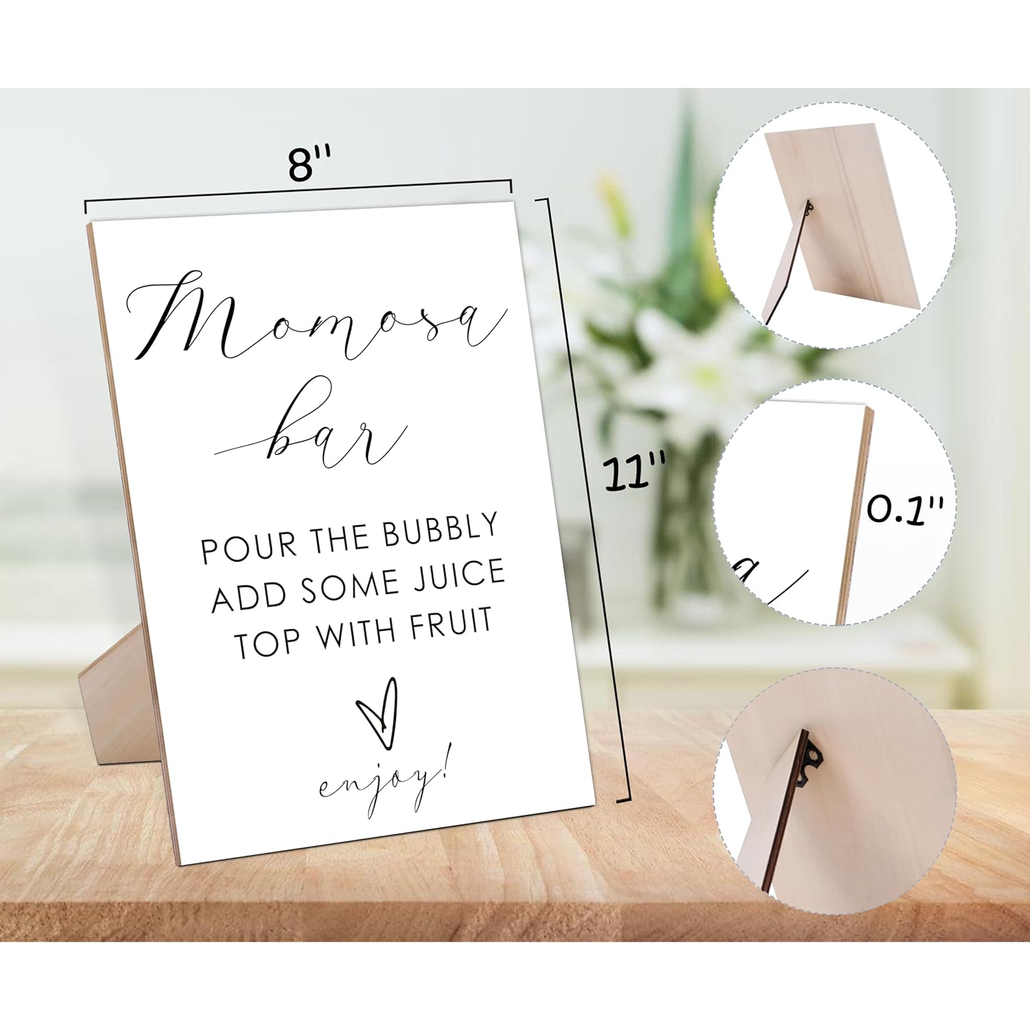 Mom-Osa Bar Minimalist Baby Shower Sign, Wooden Game Sign With Stand, Welcome Sign, Bar Decoration, Party Favors Supplies, Gender Reveal Ideas