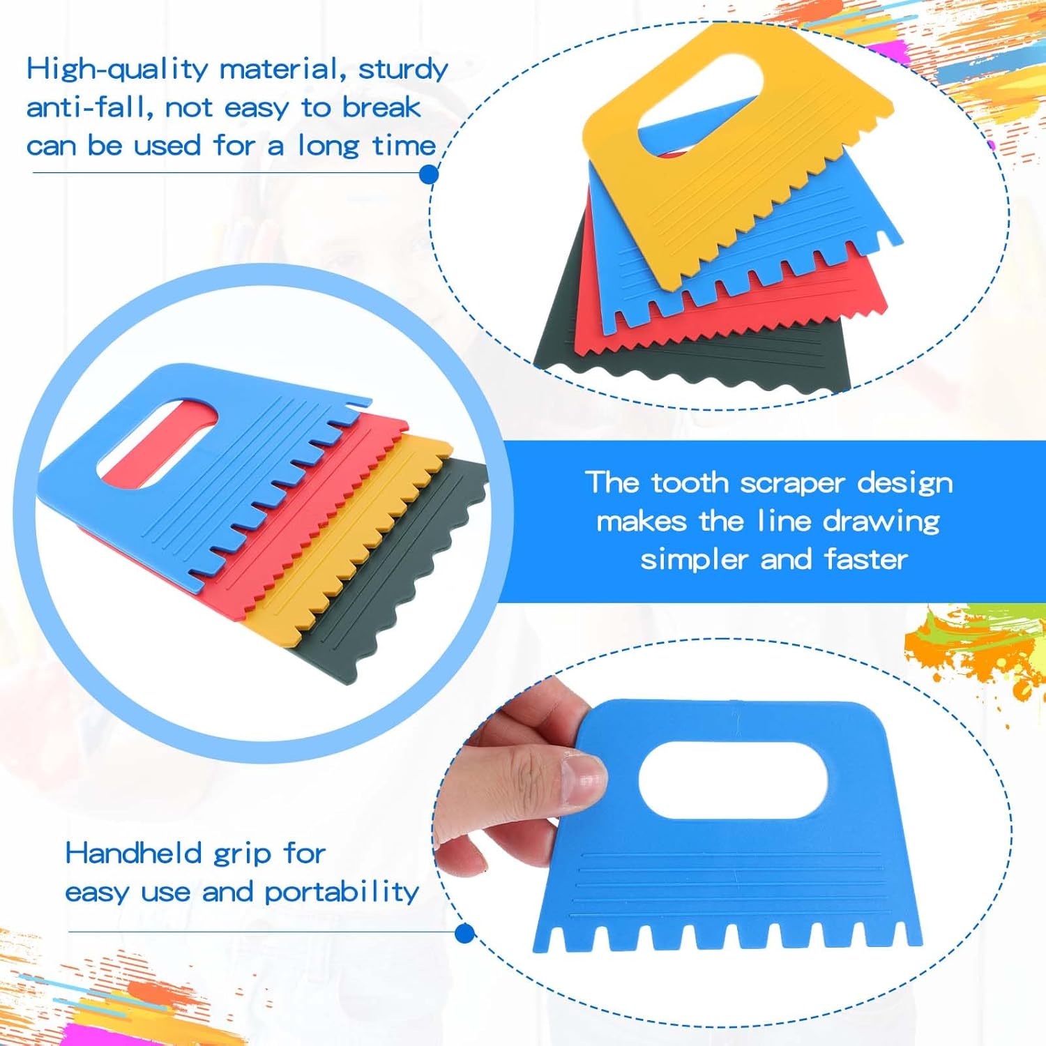 Plastic Paint Scraper Tool, Plastic Textured Art Tools, Diy Graffiti Oil Painting And Drawing Play For Texture Art On Canvas Putty Acrylic Plaster Art Pottery Scraper Tool
