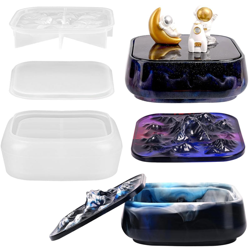 Large Storage Box Molds With Lid, Resin Jar Mold, Silicone Box Mold For Storage Jewelry Epoxy Casting Diy Crafts