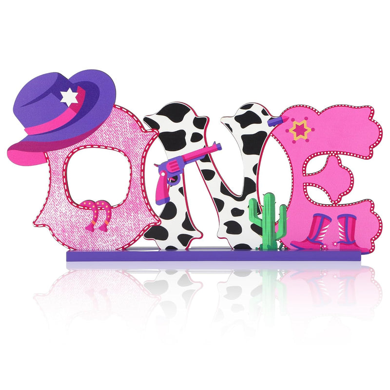 Pink Cowgirl One Letter Sign Wooden Table Centerpiece 1St Birthday Par