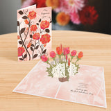 , Valentine’S Day Pop-Up Greeting Card – Growing Roses Design With 3D Red Rose Bouquet, Card For Friends, Family And Special Someones (1 Card With Envelope)