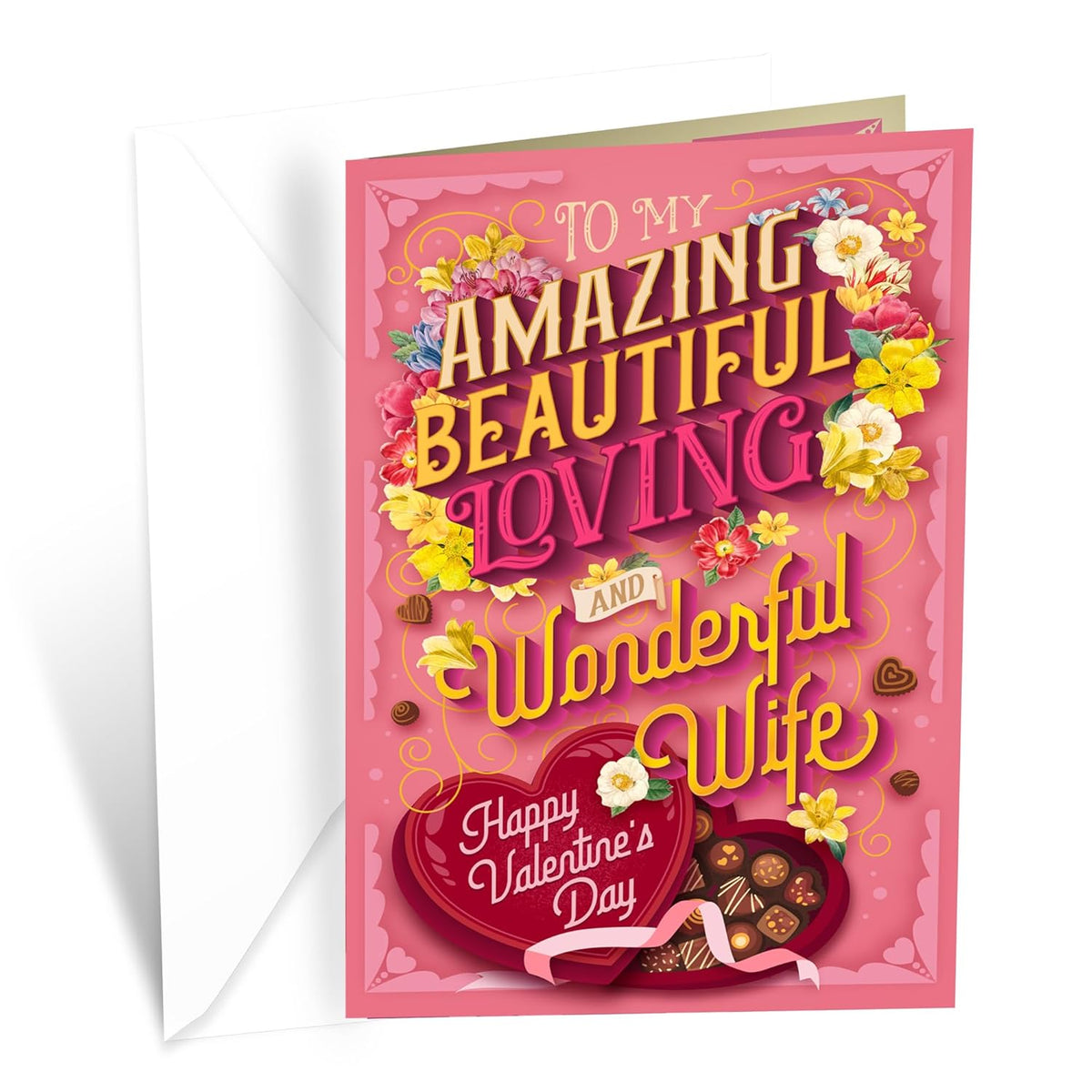 Wife Valentine'S Day Card, Made In America, Eco-Friendly, Thick Card Stock With Premium Envelope 5In X 7.75In, Packaged In Presentation Mailer