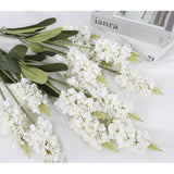5Pcs White Snapdragon Artificial Flowers 34" Long Stem Silk Delphinium Flower White Fake Hyacinth Flowers For Wedding Table Centerpieces Home Party Outdoor Decoration(White)
