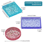 3Pcs Diamond Resin Tray Mold With Edges, Silicone Tray Molds For Resin Casting, Square Rectangle Round Epoxy Mold Diy Jewelry Plate Box Candle Holder Container Art Craft Making Supplies