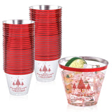 60Pcs Christmas Party Cups, 9Oz Merry Christmas Cups, Christmas Disposable Plastic Cups For Daily Use, Holiday Party Supplies