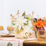 Fall Pumpkins Decor, White Artificial Flower Plant Berry Foam Faux Big Pumpkins Decorations, For Autumn Harvest Thanksgiving Wedding Fireplace Table Centerpieces Party Decor.