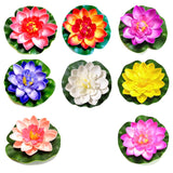 8 Pcs Realistic Lily Artificial Water Floating Foam Lotus Flowers Floating Pond Decor For Pond Pool Aquarium Water Decoration