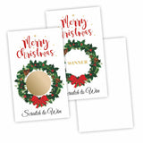 Merry Christmas Scratch Off Cards With Stickers - Xmas Wreath Scratch & Win Game Cards - 40Pcs Lottery Game Cards For Group Kids & Adult Prizes Activity - A06, White & Green