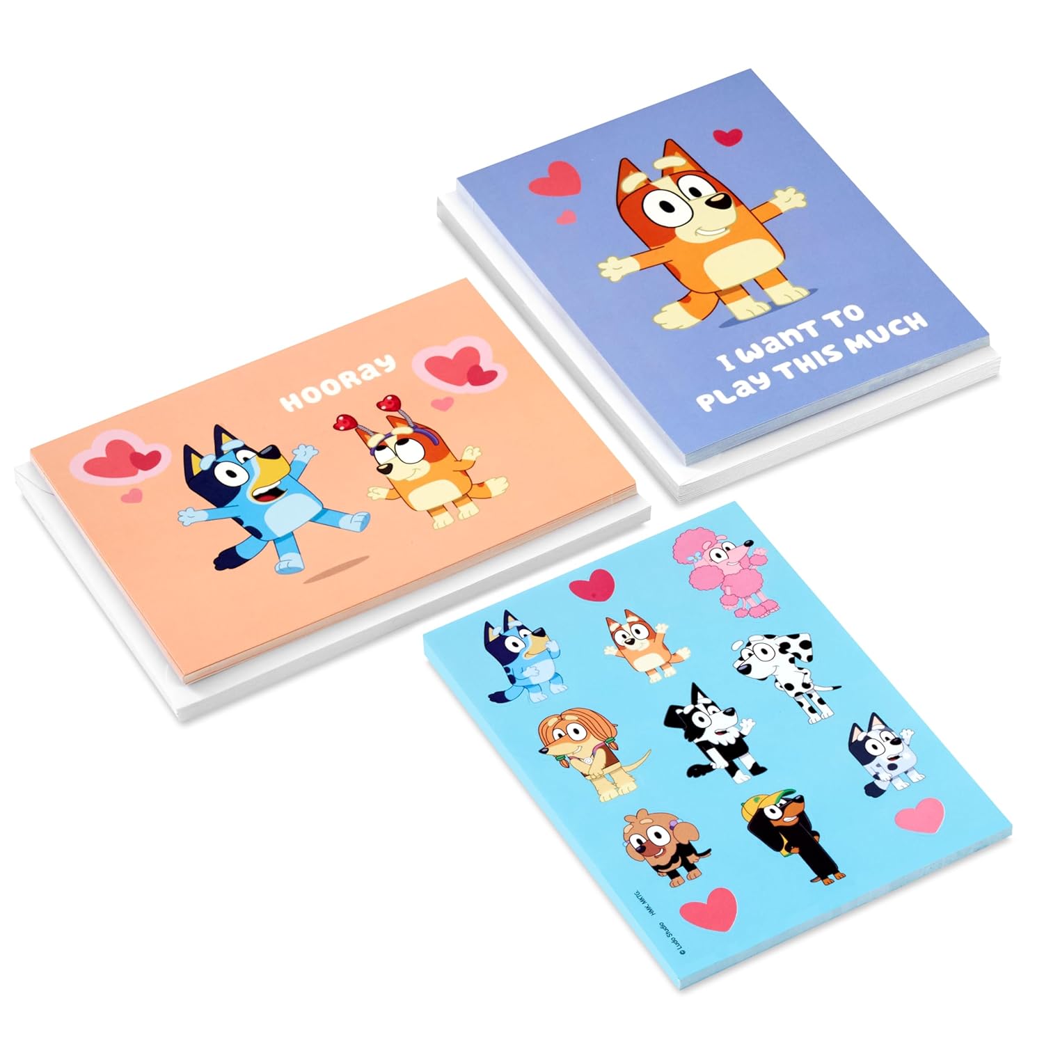 Hallmark Bluey Valentine's Day Cards and Stickers for Kids School (24 Classroom Valentines with Envelopes)