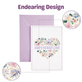 Mothers Day Card, Elegant Floral Heart Design, Thoughtful Greeting For Mom, Includes Envelope