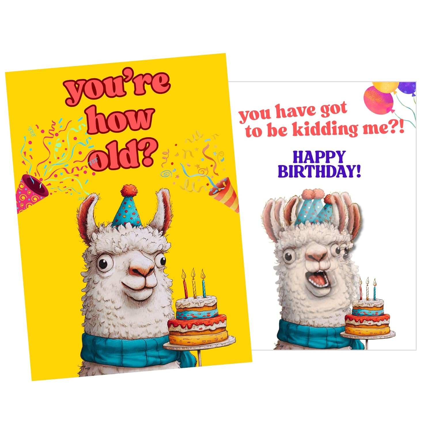 Screaming Alpaca Goat Birthday Card – Funny Talking Motion Greeting Card For Men, Women, Kids – Hilarious Meme Sound And Shaking Head – Great 21St, 30Th, 40Th, 50Th, 60Th, 70Th Birthday Card – Unique Bday Gag Gift – 5.5X8 Inch With Blue Envelope