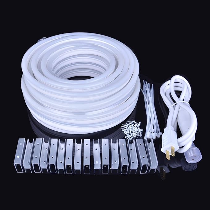 50FT Blue LED Neon Rope Lights Waterproof Connectable Plug In Strip Lights for Patio Bar