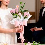 2Pcs Valentines Day Gifts Finished Pipe Cleaner Roses,Handmade Pink Rose Bouquet With Bow Gift Box Ready-To-Gift Artificial Flowers For Valentine’S Day, Weddings, Birthdays, Party Decor