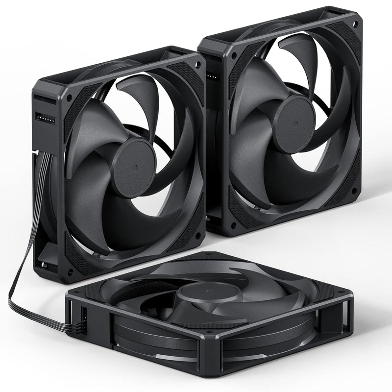 U2K Case Fan 120Mm Black Pwm Silent Computer Cooling Fans All-In-One Daisy Cha