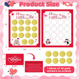 Diy Valentine'S Day 14 Things I Love About You Card For Husband Wife Boyfriend Girlfriend Her Him, 2 Sheets Personalized Valentines Scratch Off Cards Set, Date Night Game Gift Ideas (Red)