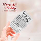 Grandson 18Th Birthday Card, Happy 18 Birthday Grandson Gifts Ideas, Small Engraved Wallet Card