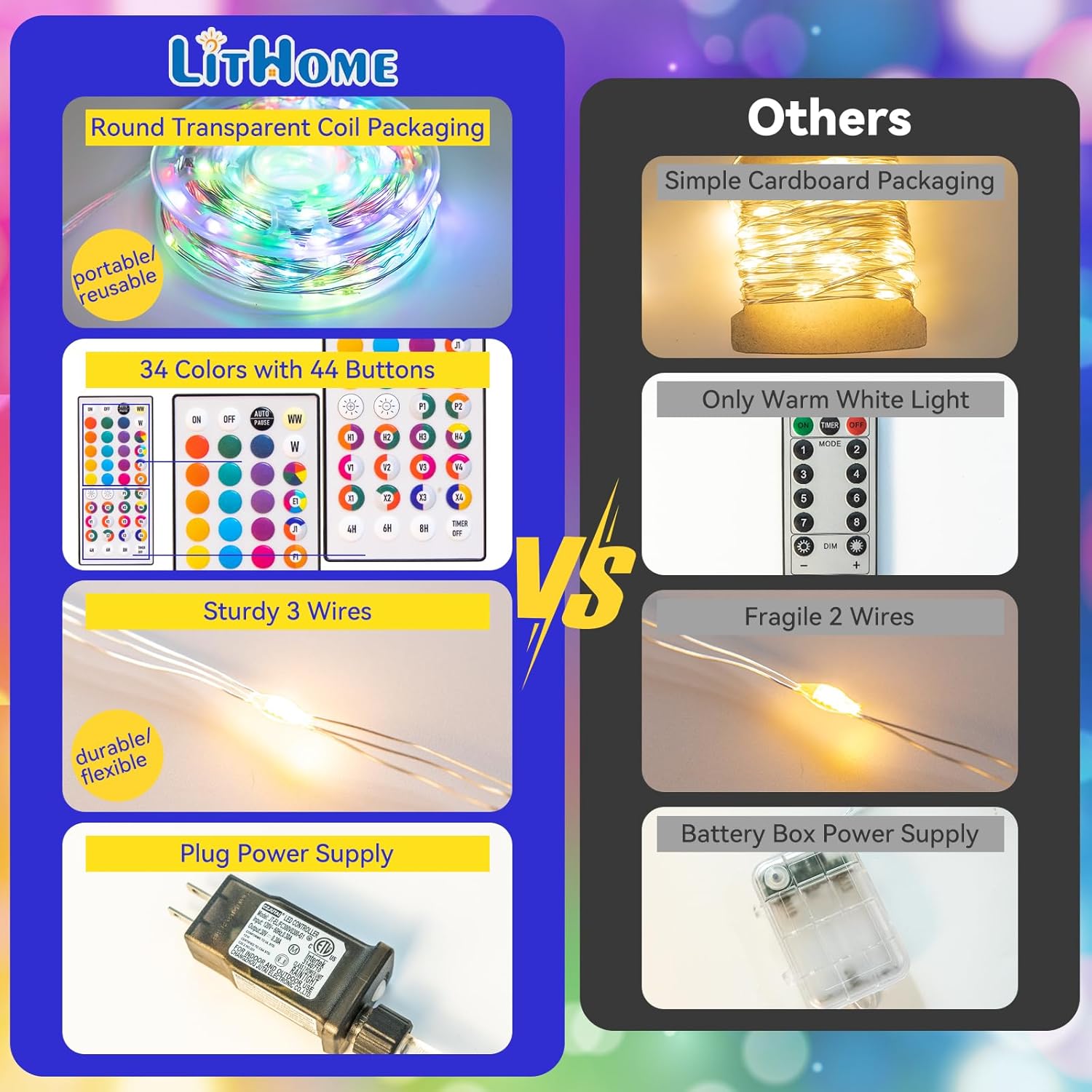 Led Halloween Fairy Lights Plug In, 200Led 66Ft Color Changing Fairy Lights With Remote, 9 Modes Led String Lights Indoo