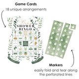 Big Dot of Happiness Boho Botanical Baby Shower Bingo Game - 18 Picture Bingo Cards with Markers, Baby Shower Party Supplies