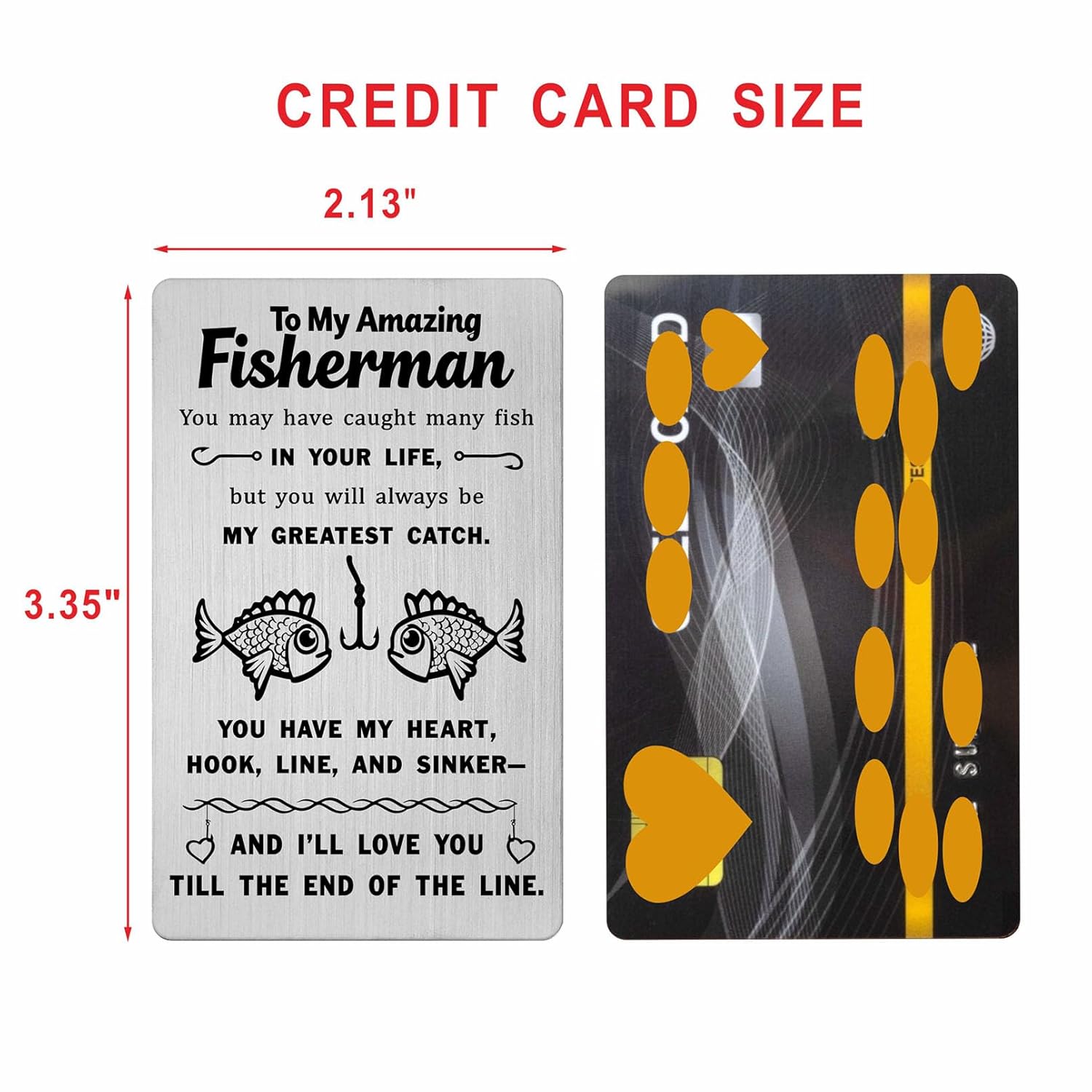 Fishing Gifts For Boyfriend Husband - Romantic Fisherman Wallet Card From Girlfriend Wife, Valentine’S Day Love Gift For Him