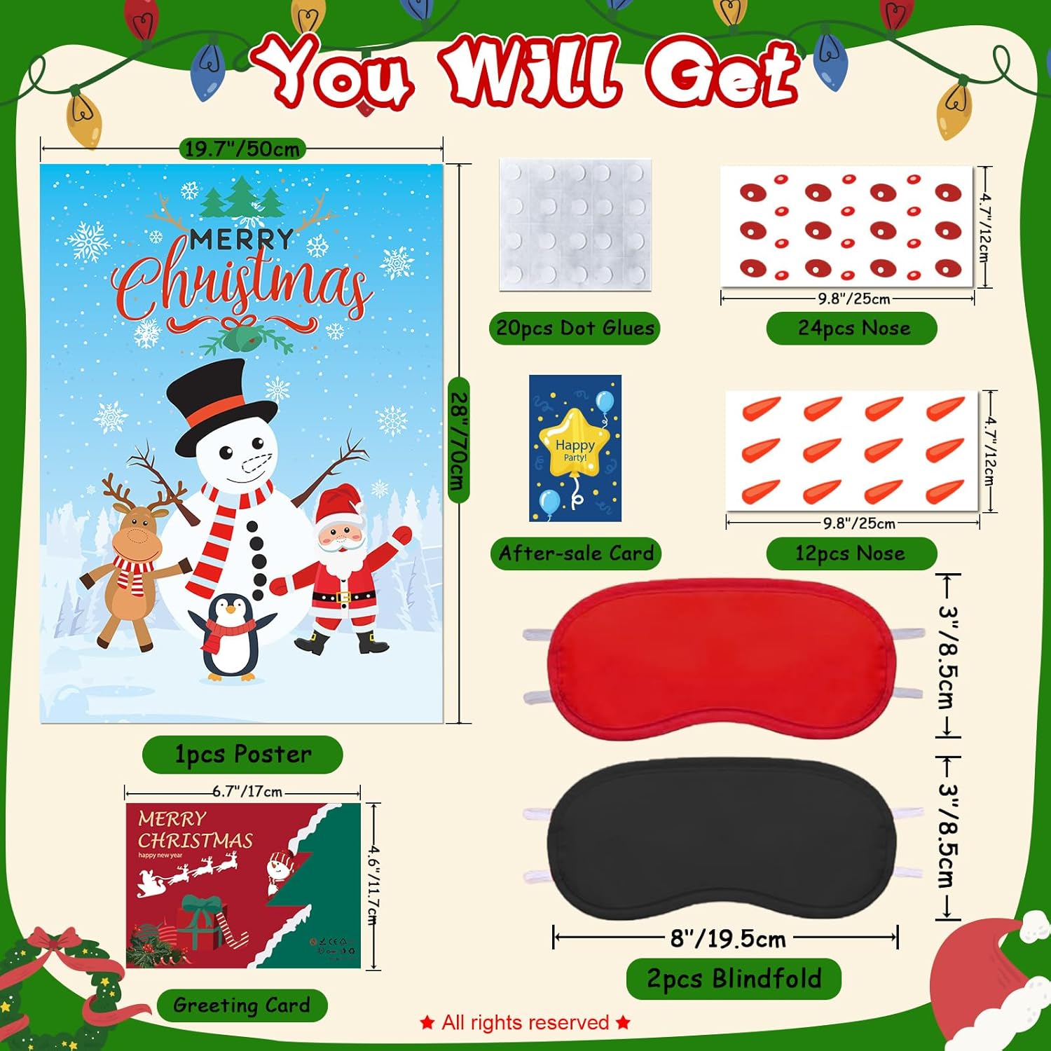 Pin The Nose On The Snowman Reindeer Santa Claus With Carrot Nose Reusable Stickers Christmas Games For Kids Teens Indoor Christmas Party Favors