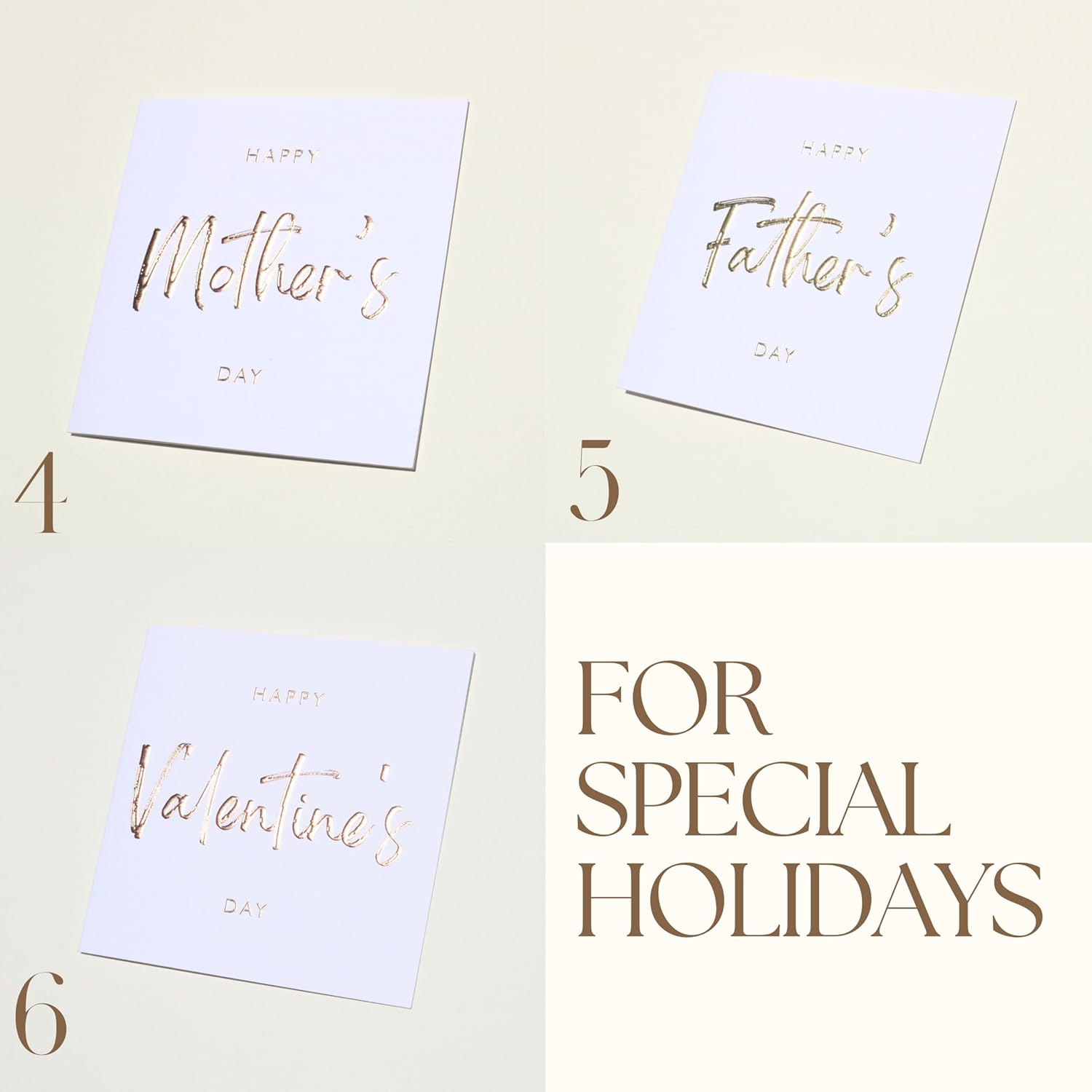 All Occasion Greeting Cards (10 Pack) 6X6 – Embossed Letterpress Gold Foil Card Sets With Envelopes – Holiday Card – Thank You Card With Envelope By Nuoerp – Birthday, New Year, Congrats & Gift Card