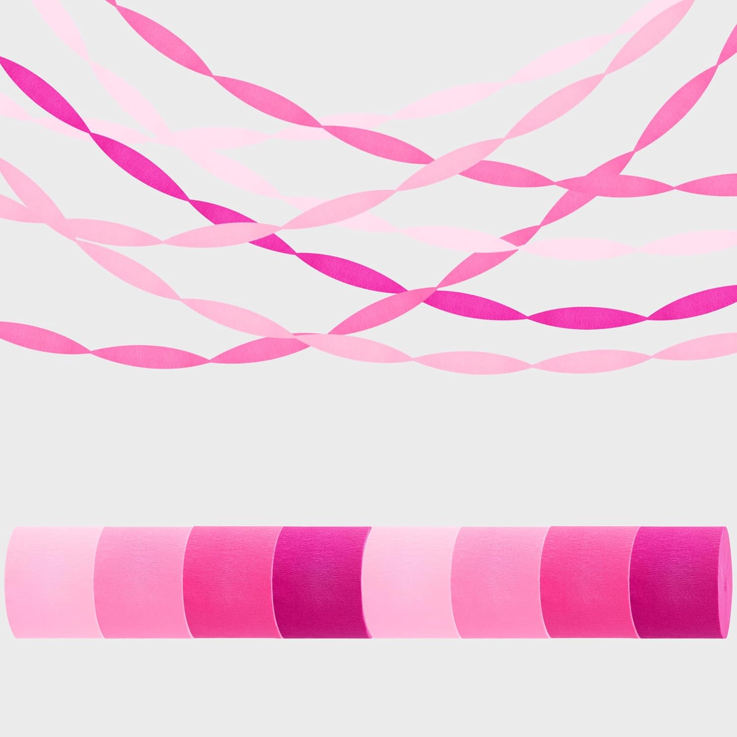Pink Streamers Party Decorations, 8 Rolls Pink Crepe Paper Streamers For Bachelorette Bridal Shower Baby Shower Wedding Valentine'S Day Birthday Party Decorations, 656Ft