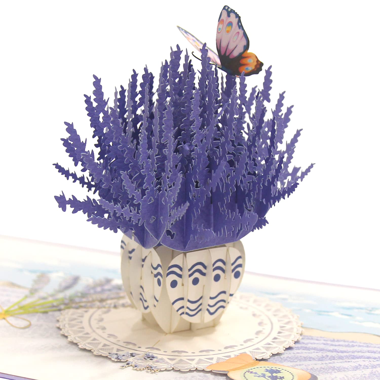 Birthday 3D Pop Up Card For Her - Goddess With Floral Hair And Butterflies – For Birthday, Mother’S Day, Women’S Day Or Any Occasion 6X6 In (Enchanting Lavender)