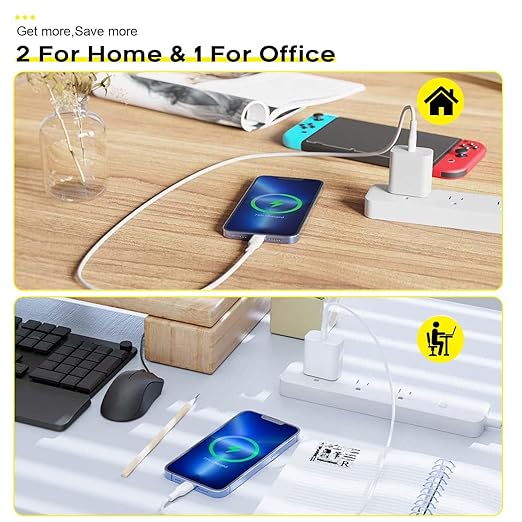3 Pack Fast iPhone Charger with 6FT USB C to Lightning Cable for iPhone 14 13 12 11 SE