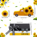 5 Pieces Farmhouse Tiered Tray Decor Items Rustic Wooden Mini Truck Bundle Books Stack Sign For Summer Spring Home Harvest Table Shelf Decorations(Sunflower Style)