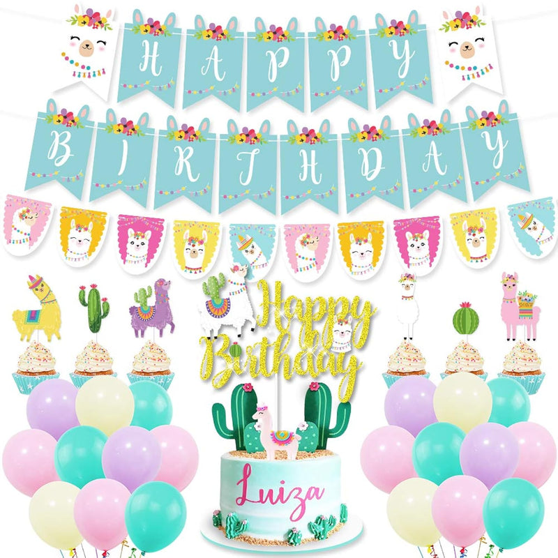 Llama Birthday Party Supplies Cactus Party Decorations With Llama Cact