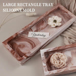 Large Rectangular Tray Mold With Edges, 12.3In Concrete Storage Container, Big Plate Candle Holder Silicone Molds For Epoxy Resin, Diy Cement Plaster Art Craft Home Decor