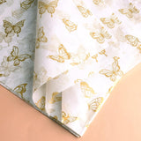 30Pcs 14X20Inch Golden Butterfly Tissue Paper Sheets, Gold Wrapping Tissue Paper Bulk For Packaging For Christmas Wedding Birthday Party Baby Showers Diy Crafts Arts (White Background)