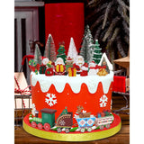 Merry Christmas Cake Decorations - 19 Piece Set With Cake Toppers, Christmas Tree, Santa Gifts, Birthday Party Supplies