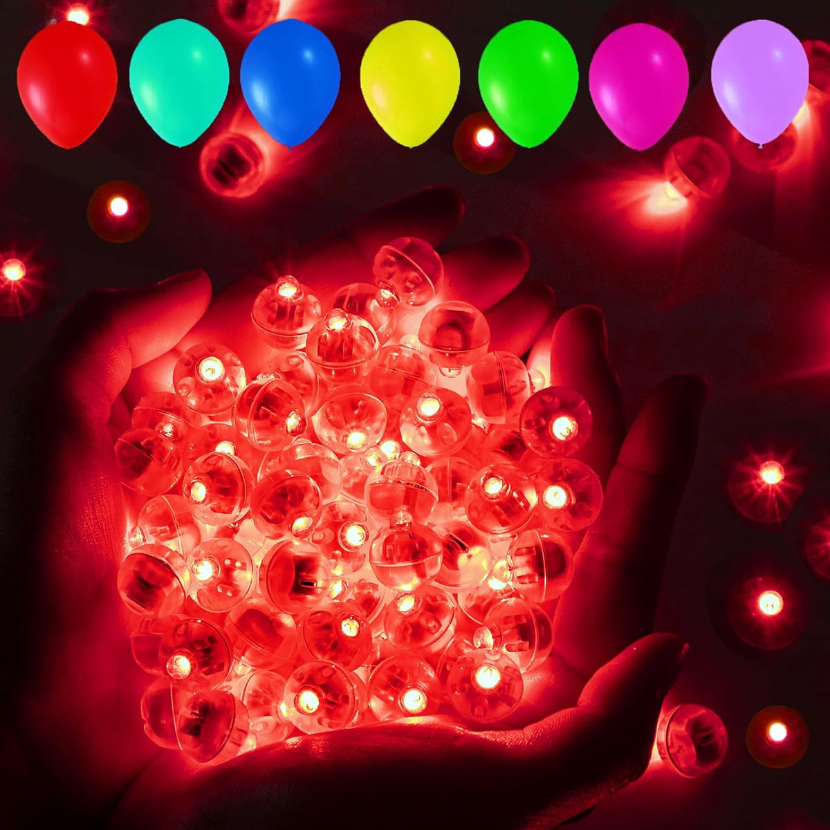 Red Led Balloon Lights, 100Pcs Mini Round Balls Lights Long Standby Time Flash Ball Lights For Balloon Paper Lantern Led