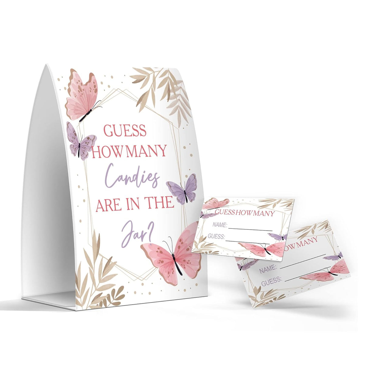 How Many Candies Are In The Jar, Baby Shower Games, Baby Shower Decorations - One Sign And 50 Cards(Many011)