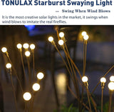 4 Pack Solar Swaying Garden Lights Warm White Outdoor Yard Patio Pathway Decor